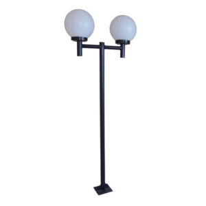 PO1 – Poste de Jardim com globo em polietileno branco